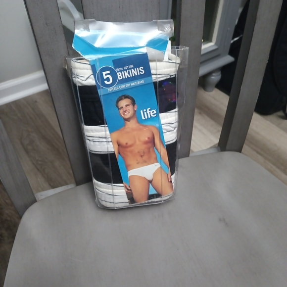 Men's  Vintage Cotton Bikini 5 pack Underwear - Black and White - Picture 3 of 10